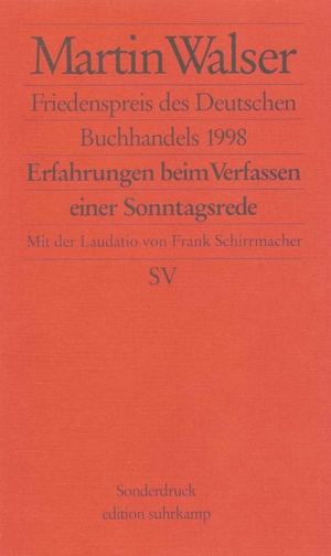 ISBN 9783518065501: Erfahrungen beim Verfassen einer Sonntagsrede – Friedenspreis des Deutschen Buchhandels 1998