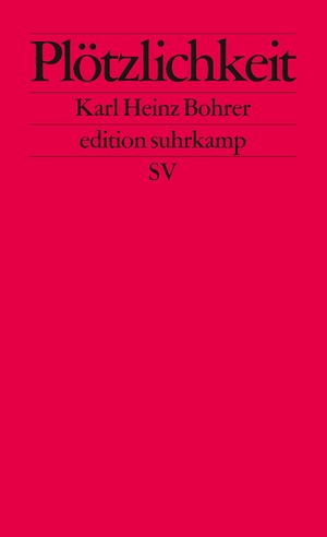 gebrauchtes Buch – Bohrer, Karl Heinz – Plötzlichkeit. Zum Augenblick des ästhetischen Scheins – Von Karl Heinz Bohrer voll signiert mit Ort + Datum!