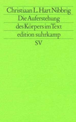 ISBN 9783518112212: Die Auferstehung des Körpers im Text