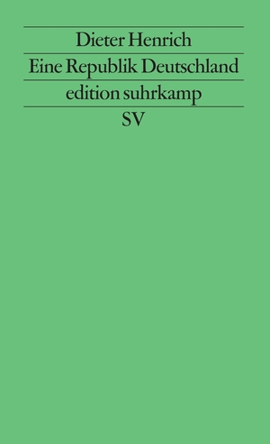 ISBN 9783518116586: Eine Republik Deutschland: Reflexionen auf dem Weg aus der deutschen Teilung (edition suhrkamp)