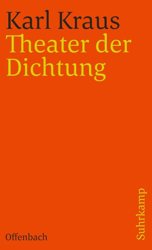 ISBN 9783518378236: Schriften in den suhrkamp taschenbüchern. Zweite Abteilung. Acht Bände - Band 13 (Zweite Abteilung I. Band): Theater der Dichtung. Jacques Offenbach