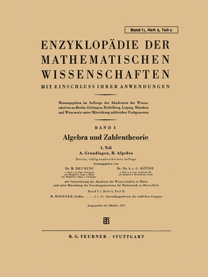 ISBN 9783519020523: 15. Darstellungstheorie der Endlichen Gruppen / Hermann Boerner / Taschenbuch / Paperback / 80 S. / Deutsch / Vieweg & Teubner / EAN 9783519020523