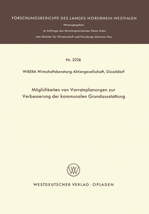 ISBN 9783531022260: Möglichkeiten von Vorratsplanungen zur Verbesserung der kommunalen Grundausstattung