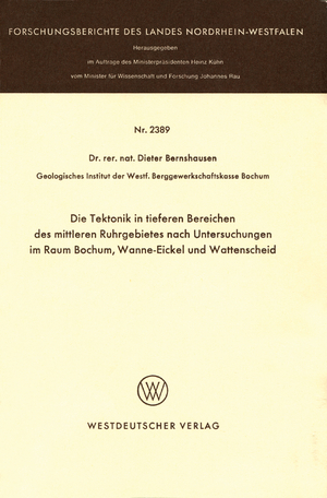 ISBN 9783531023892: Die Tektonik in tieferen Bereichen des mittleren Ruhrgebietes nach Untersuchungen im Raum Bochum, Wanne-Eickel und Wattenscheid