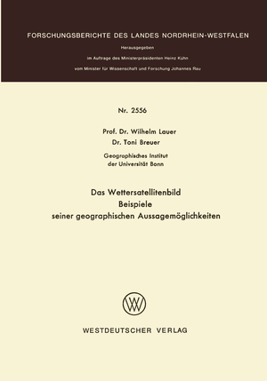 ISBN 9783531025568: Das Wettersatellitenbild - Beispiele seiner geographischen Aussagemöglichkeiten