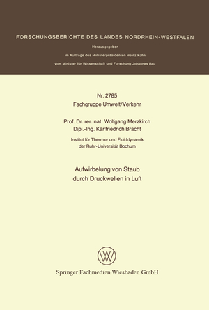 ISBN 9783531027852: Aufwirbelung von Staub durch Druckwellen in Luft