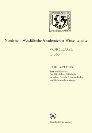 ISBN 9783531073651: Text und Kontext: Die Mittelalter-Philologie zwischen Gesellschftsgeschichte und Kulturanthropologie