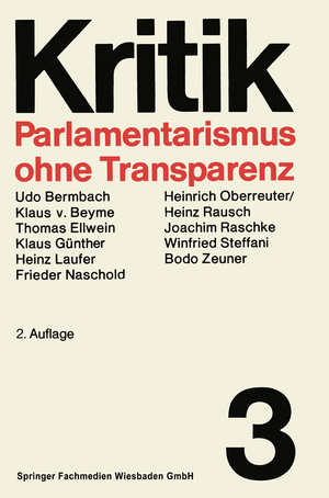 ISBN 9783531112039: Parlamentarismus ohne Transparenz