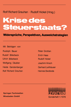 ISBN 9783531114538: Krise des Steuerstaats? – Widersprüche, Perspektiven, Ausweichstrategien