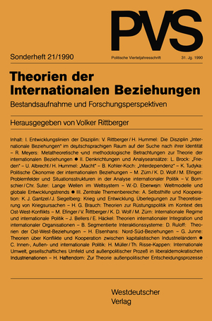 ISBN 9783531121482: Theorien der Internationalen Beziehungen – Bestandsaufnahme und Forschungsperspektiven