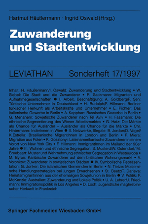 ISBN 9783531130972: Zuwanderung und Stadtentwicklung