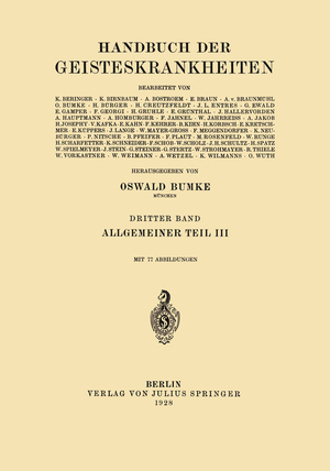 ISBN 9783540010616: Allgemeiner Teil - Dritter Teil: Körperliche Störungen