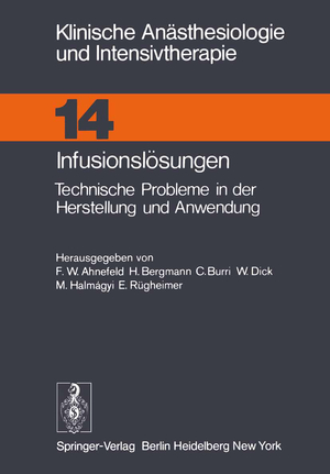 ISBN 9783540084044: Infusionslösungen – Technische Probleme in der Herstellung und Anwendung