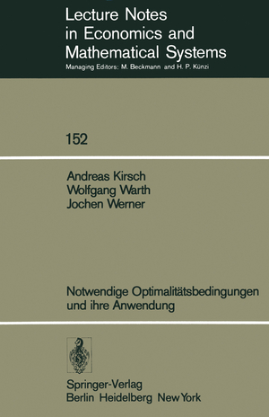 ISBN 9783540085379: Notwendige Optimalitätsbedingungen und ihre Anwendung