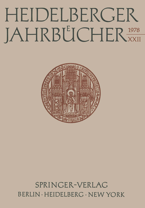 ISBN 9783540088929: Heidelberger Jahrbücher