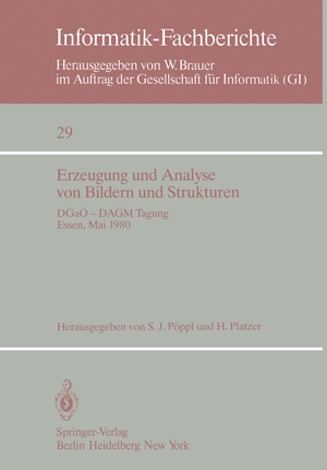 ISBN 9783540101307: Erzeugung und Analyse von Bildern und Strukturen - DGaO — DAGM Tagung Essen, 27. – 31. Mai 1980