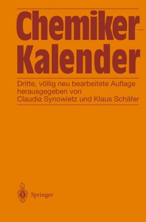 ISBN 9783540126522: Chemiker-Kalender