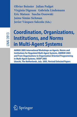 neues Buch – Olivier Boissier – Coordination, Organizations, Institutions, and Norms in Multi-Agent Systems