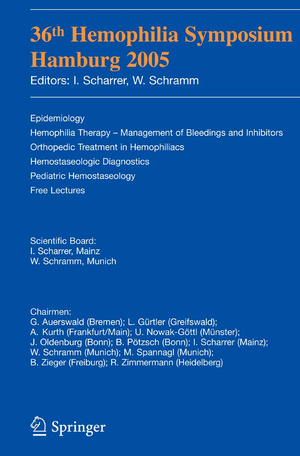 neues Buch – Wolfgang Schramm – 36th Hemophilia Symposium Hamburg 2005