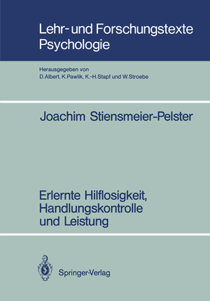 ISBN 9783540501701: Erlernte Hilflosigkeit, Handlungskontrolle und Leistung