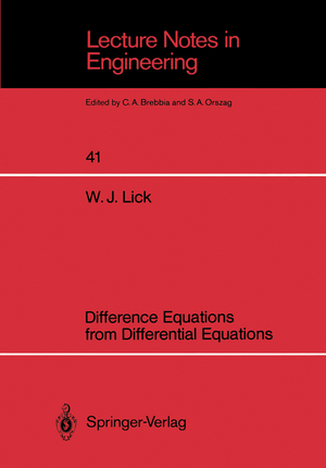 gebrauchtes Buch – Lick, W. J – Difference Equations from Differential Equations.