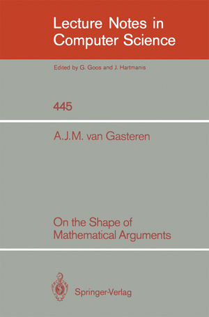 ISBN 9783540528494: On the Shape of Mathematical Arguments