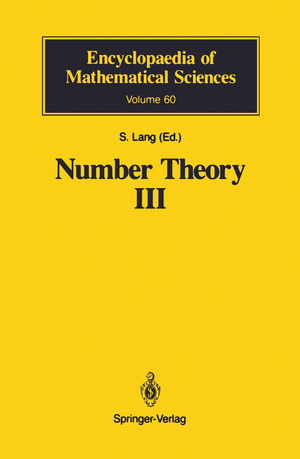 ISBN 9783540530046: Number Theory III – Diophantine Geometry