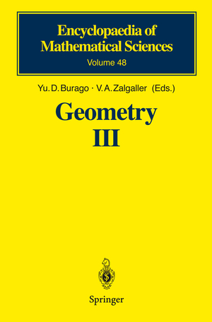ISBN 9783540533771: Geometry III – Theory of Surfaces