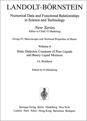 ISBN 9783540544173: Static Dielectric Constants of Pure Liquids and Binary Liquid Mixtures / Statische Dielektrizitätskonstanten reiner Flüssigkeiten und binärer flüssiger Mischungen