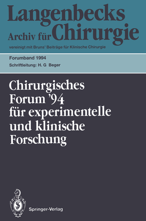 ISBN 9783540578468: 111. Kongreß der Deutschen Gesellschaft für Chirurgie München, 5.–9. April 1994