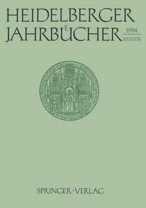 ISBN 9783540585510: Heidelberger Jahrbücher