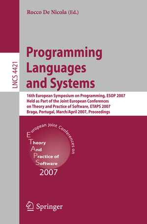 ISBN 9783540713142: Programming languages and systems - proceedings