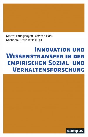 ISBN 9783593508672: Innovation und Wissenstransfer in der empirischen Sozial- und Verhaltensforschung