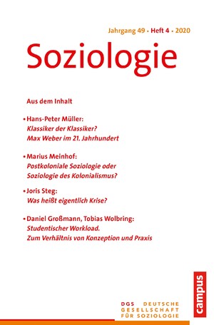 ISBN 9783593513140: Soziologie 4/2020 – Forum der Deutschen Gesellschaft für Soziologie