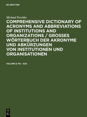 ISBN 9783598241567: Michael Peschke: Comprehensive dictionary of acronyms and abbreviations... / Pd - Soz