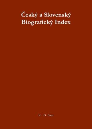 ISBN 9783598334603: Cesky a Slovensky Biograficky Index