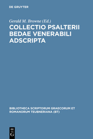 ISBN 9783598712296: Collectio Psalterii Bedae venerabili adscripta