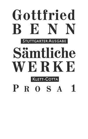 ISBN 9783608953152: Sämtliche Werke - Stuttgarter Ausgabe. Bd. 3 - Prosa 1 (Sämtliche Werke - Stuttgarter Ausgabe, Bd. 3). Tl.1