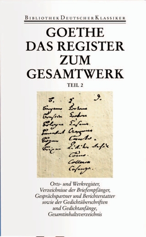 ISBN 9783618606055: Sämtliche Werke. Briefe, Tagebücher und Gespräche. Vierzig Bände - Band 40/1 und 40/2: Register und Gesamtinhaltsverzeichnis zur I. und II. Abteilung