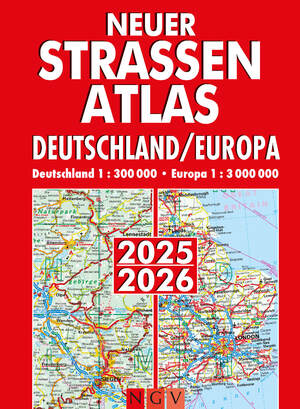 ISBN 9783625143345: Neuer Straßenatlas Deutschland/Europa 2025/2026 - Deutschland 1:300.000 | Europa 1:3.000.000 | Praktisch mit Spiralbindung