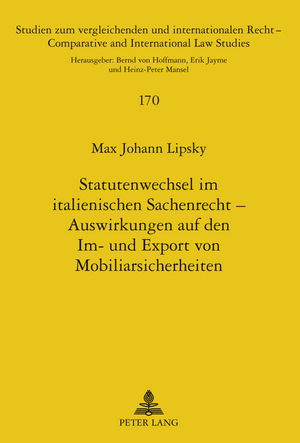 ISBN 9783631610954: Statutenwechsel im italienischen Sachenrecht – Auswirkungen auf den Im- und Export von Mobiliarsicherheiten - Eine Untersuchung der rechtlichen Beständigkeit dinglicher Kreditsicherheiten im deutsch-italienischen Rechtsverkehr