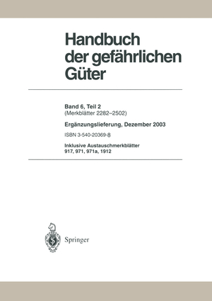 ISBN 9783642477256: Handbuch der gefährlichen Güter