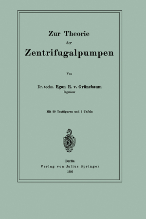 ISBN 9783642505232: Zur Theorie der Zentrifugalpumpen