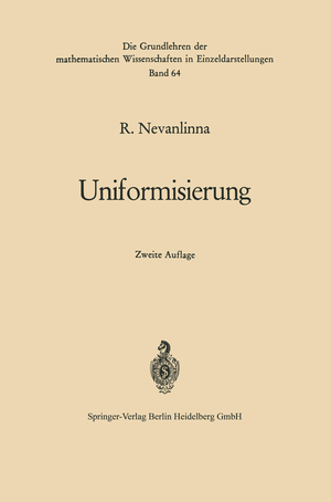 ISBN 9783642885624: Uniformisierung