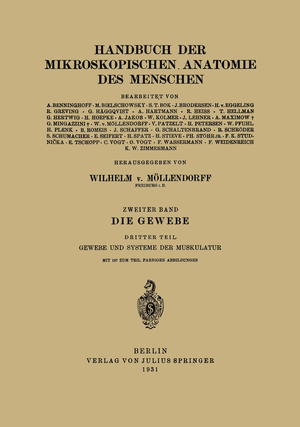 ISBN 9783642890864: Die Gewebe - Dritter Teil Gewebe und Systeme der Muskulatur