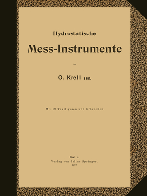 ISBN 9783642899843: Hydrostatische Mess-Instrumente