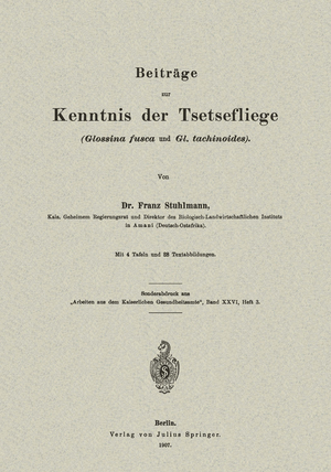 ISBN 9783642904523: Beiträge zur Kenntnis der Tsetsefliege (Glossina fusca und Gl. tachinoides)