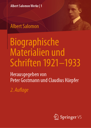 ISBN 9783658378875: Biographische Materialien und Schriften 1921-1933 – Herausgegeben von Peter Gostmann und Claudius Härpfer