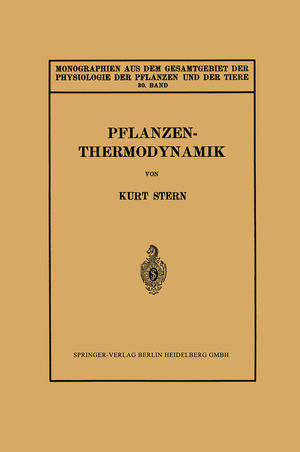 ISBN 9783662017609: Pflanzenthermodynamik