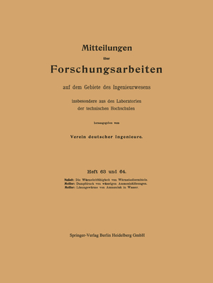 ISBN 9783662018668: Mitteilungen über Forschungsarbeiten auf dem Gebiete des Ingenieurwesens – insbesondere aus den Laboratorien der technischen Hochschulen